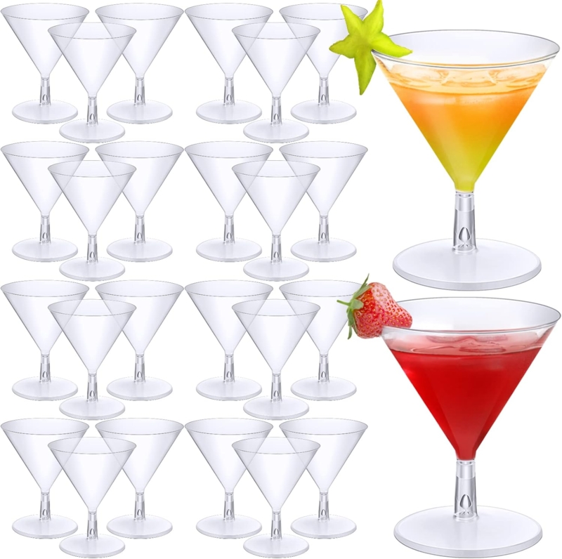 | Boao 150 Pcs Plastic Martini Glasses Disposable Cocktail ...