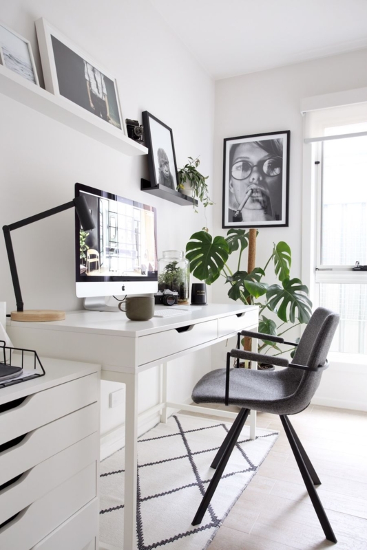 Bright Minimalist Scandinavian Home Office Setup