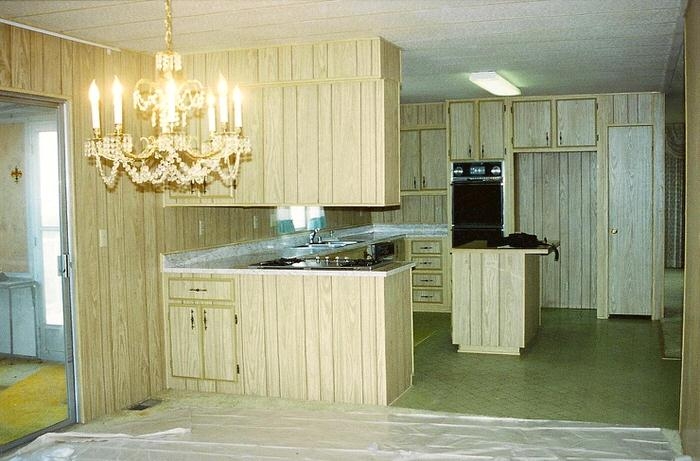 Brighten Mobile Home Kitchens by Painting Wood Paneling