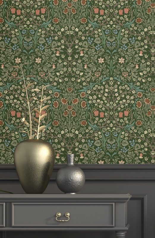 British Arts & Crafts Movement Floral Wallpaper