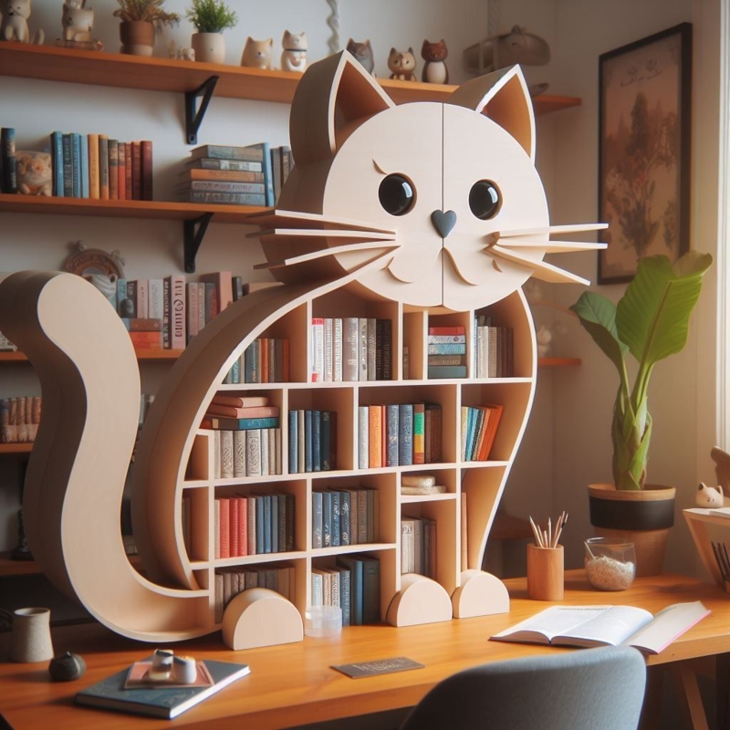 Cat-Shaped Bookshelf | Bookshelves, Traditional bookshelves, Creative ...