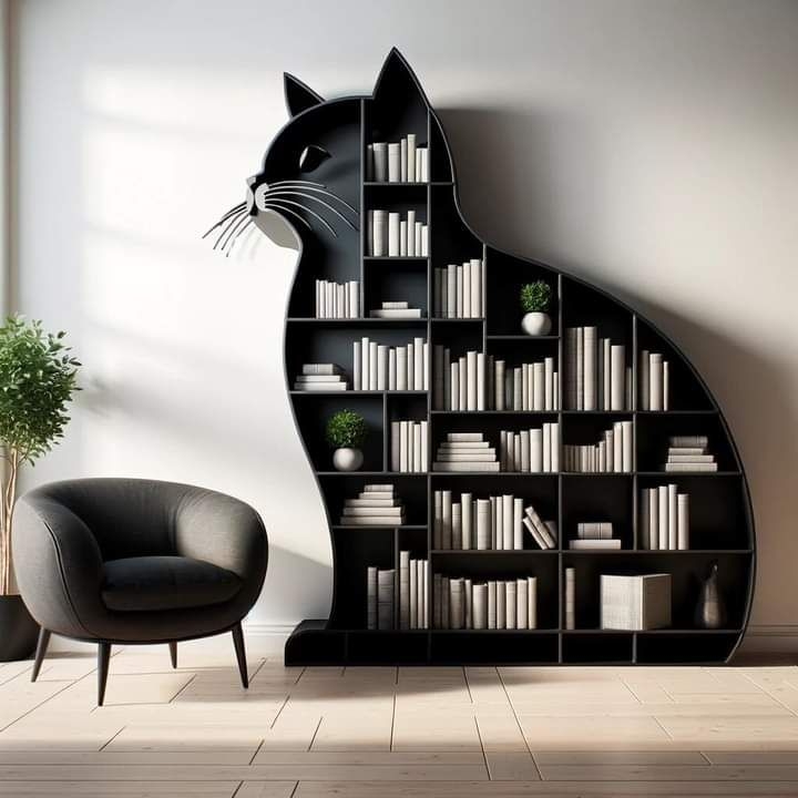 cat shaped bookshelf | Cute room decor, Dream home design, Dream house ...