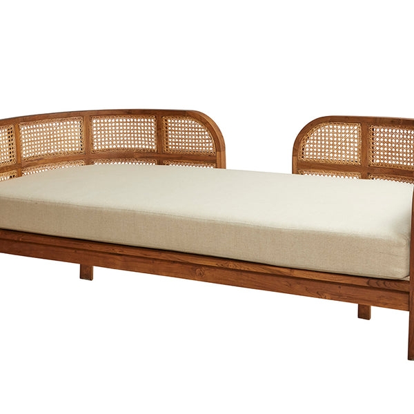Cebu Woven Cane Daybed with Natural Wood Frame