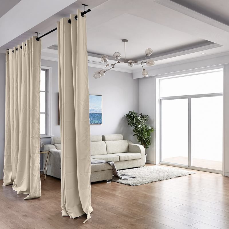 Ceiling-to-Floor Curtain Room Divider Ideas