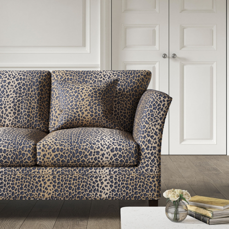 Chic Animal Print Sofa in Modern Living Room