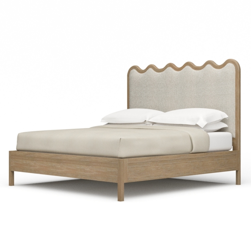 Chloe Scalloped King Bed with Boho Chic Headboard
