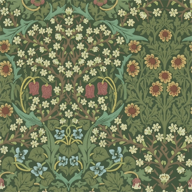 Classic Arts and Crafts Floral Wallpaper Design