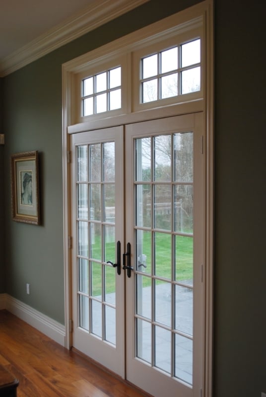 Classic French Doors with Transom Window Design