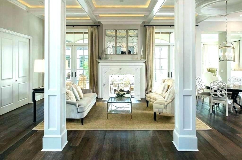 Classic Living Room with Elegant White Columns