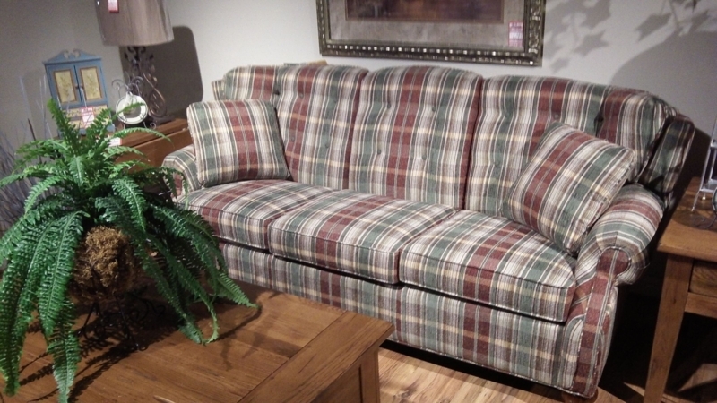 Classic Plaid Sofa with Cozy Rustic Decor