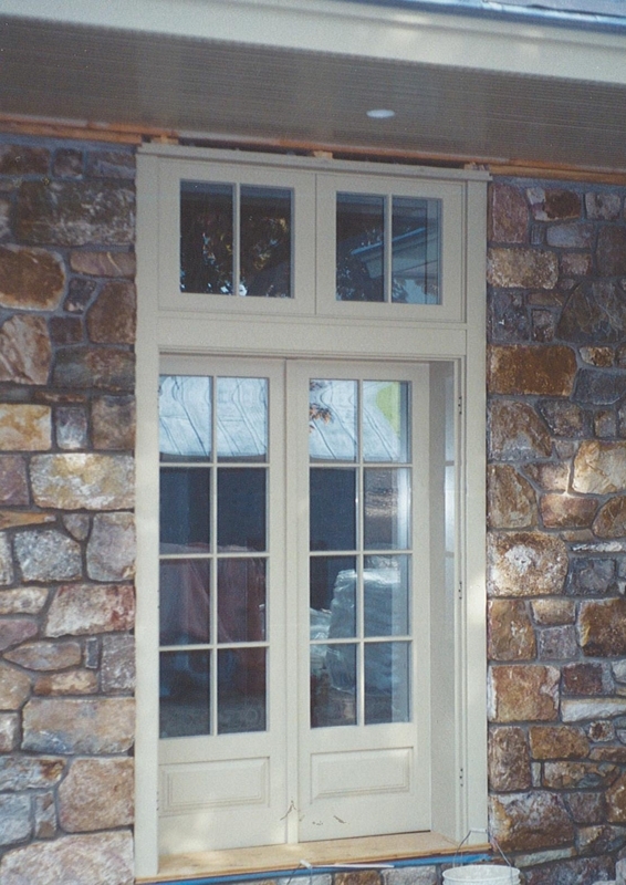 Classic White French Doors with Transom Window