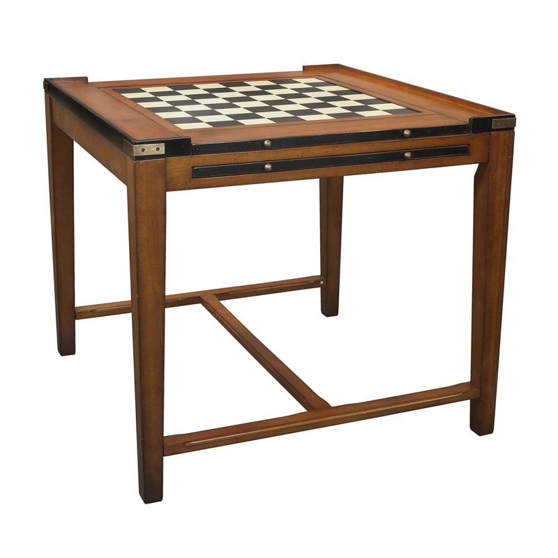 Classic Wooden Chess Table with Storage Drawers