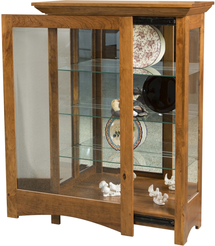 Classic Wooden Curio Cabinet with Glass Shelves