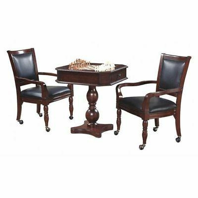 Classic Wooden Fortress Chess Game Table with Chairs