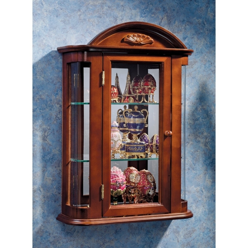 Classic Wooden Small Wall Curio Cabinet Design