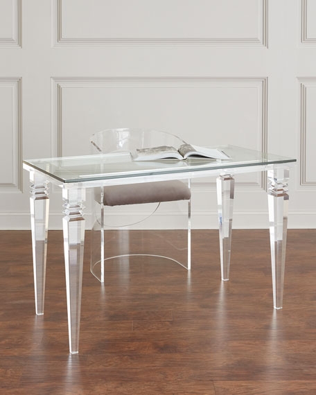 Clear Acrylic Writing Desk with Transparent Chair