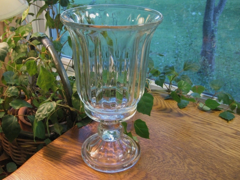 Clear Glass Pedestal Urn Style Vase