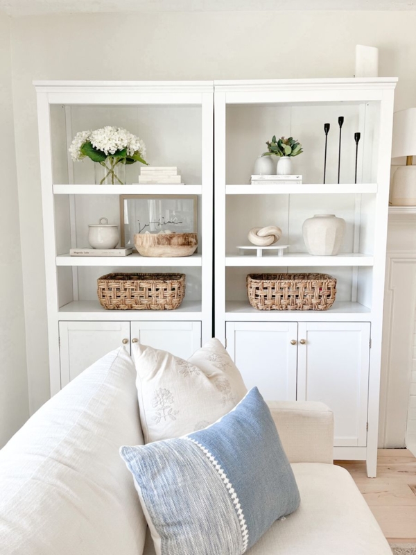 Coastal Farmhouse White Shelf Styling Ideas