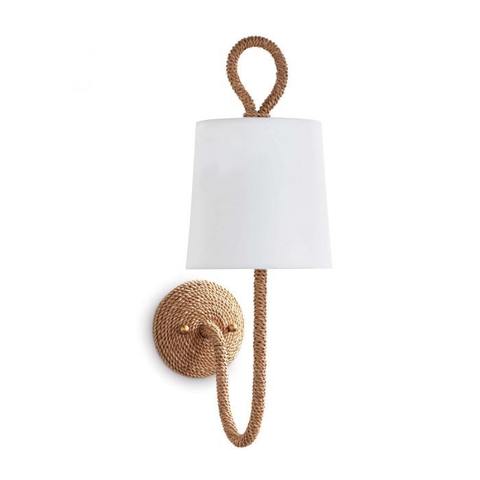 Coastal Nautical Woven Rattan Wall Sconce Light