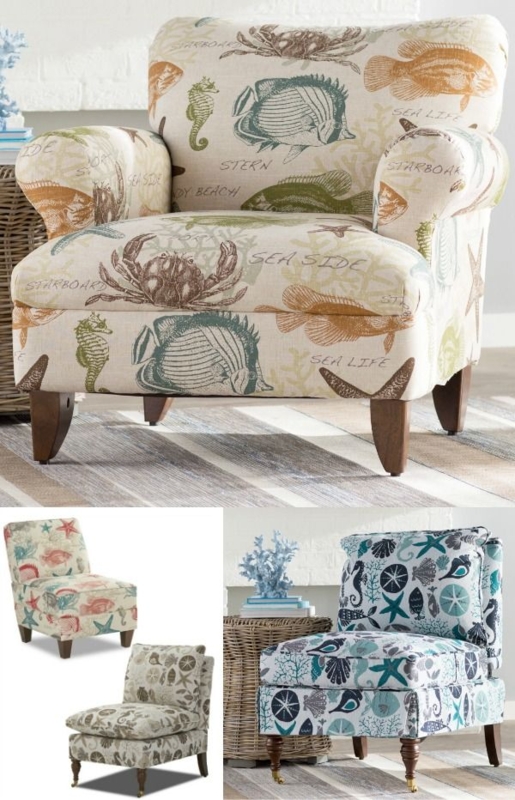 Coastal Ocean-Themed Fabric Chairs for Beach Homes