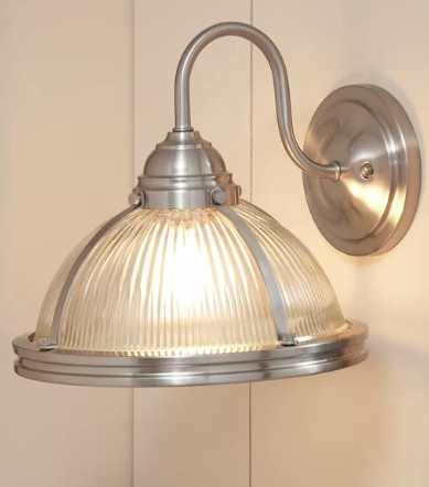 Coastal Style Brushed Nickel Beach Wall Sconce