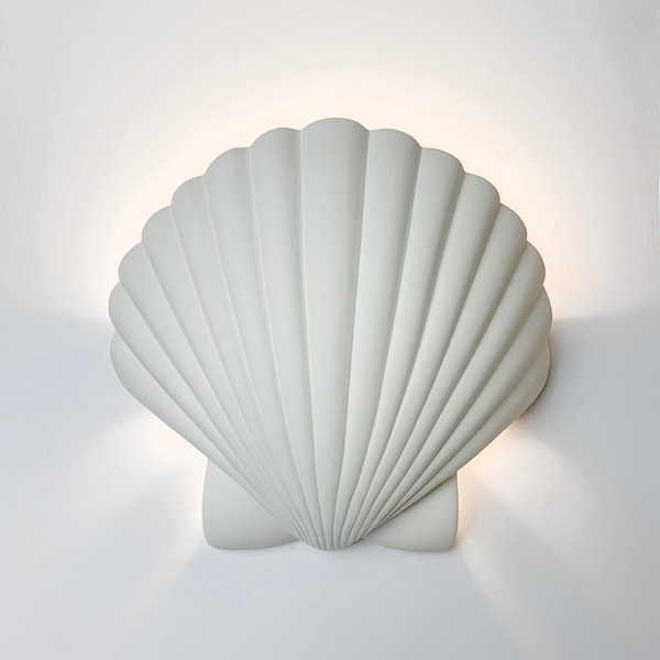 Coastal White Shell Nautical Wall Sconce