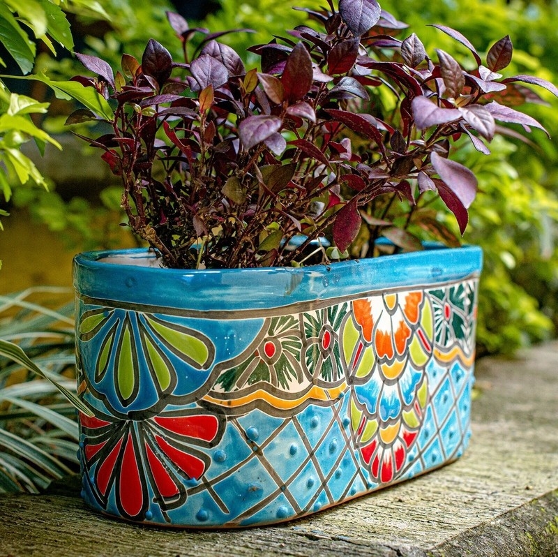 Colorful Ceramic Rectangular Indoor Planters