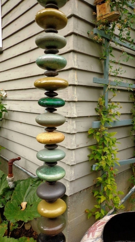 Colorful DIY Ceramic Rain Chain for Garden