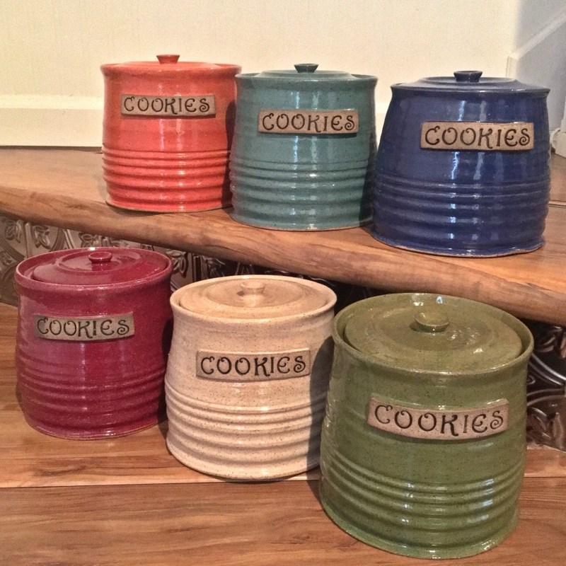 Colorful Handmade Ceramic Cookie Jars for Kitchen