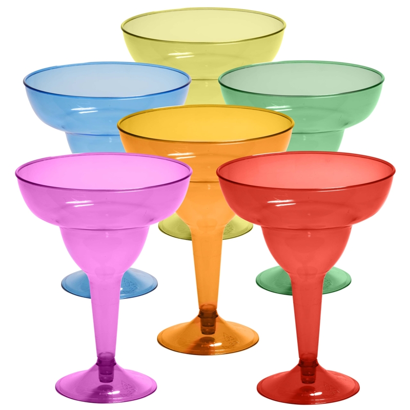 Colorful Large Plastic Martini Glasses Set