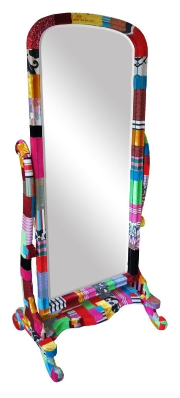 Colorful Patchwork Funky Floor Mirror