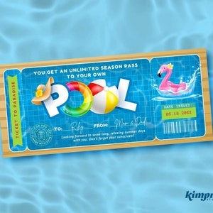 Colorful Swimming Pool Season Pass Design