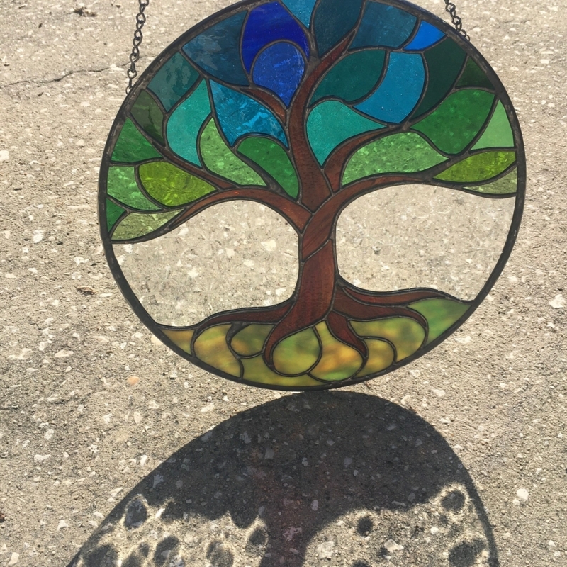 Colorful Tree of Life Stained Glass Suncatcher