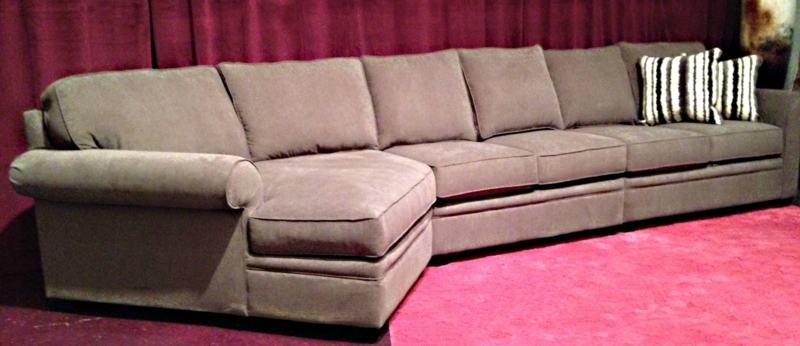 Comfortable Brown Sectional Sofa with Cuddler Chaise