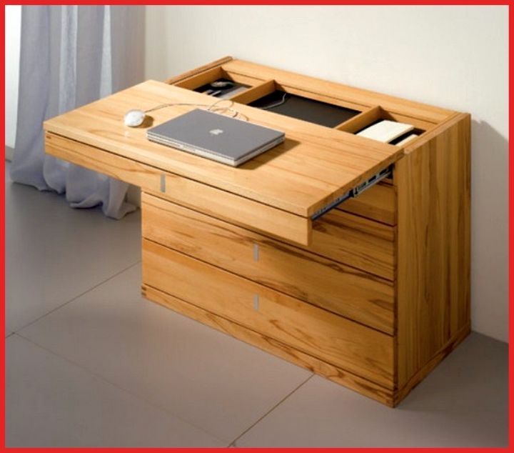 Compact Minimalist Wooden Fold-Out Desk