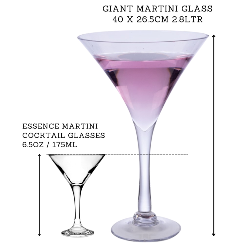 Comparison of Giant and Standard Martini Glass Sizes