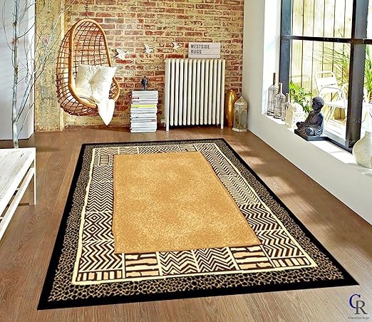 Contemporary Handmade Wool Antelope Print Rug