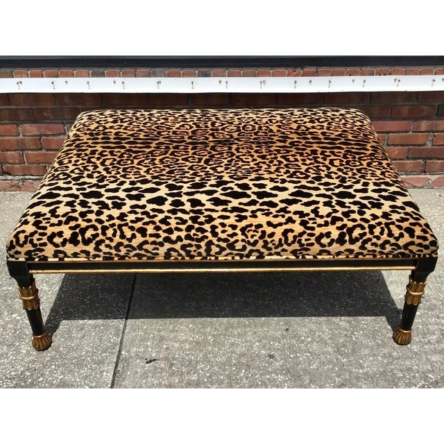Continental Large Leopard Print Coffee Table Ottoman