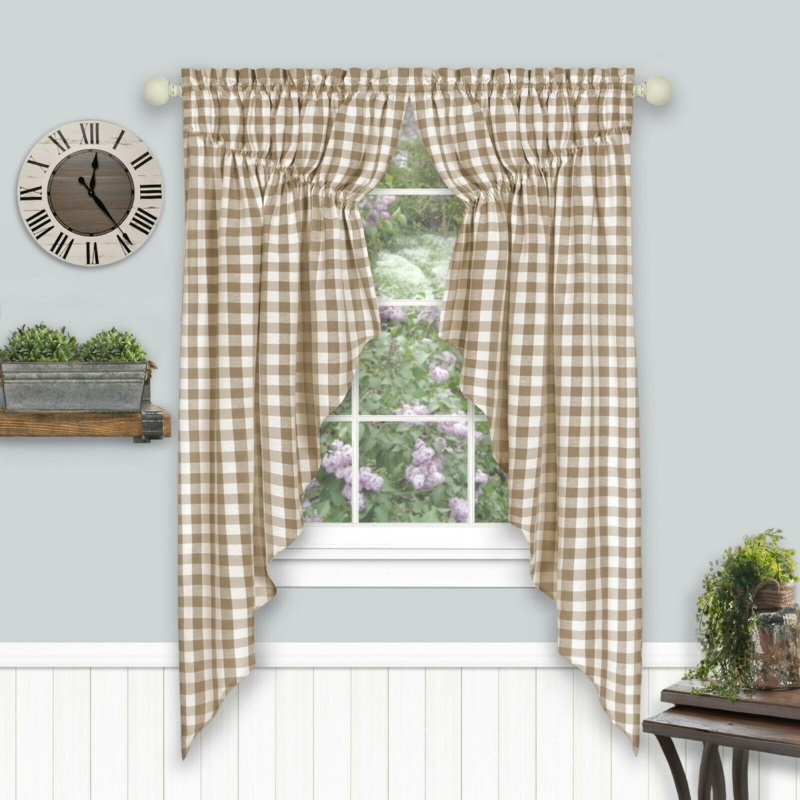 Country Farmhouse Plaid Gingham Check Valance Curtain
