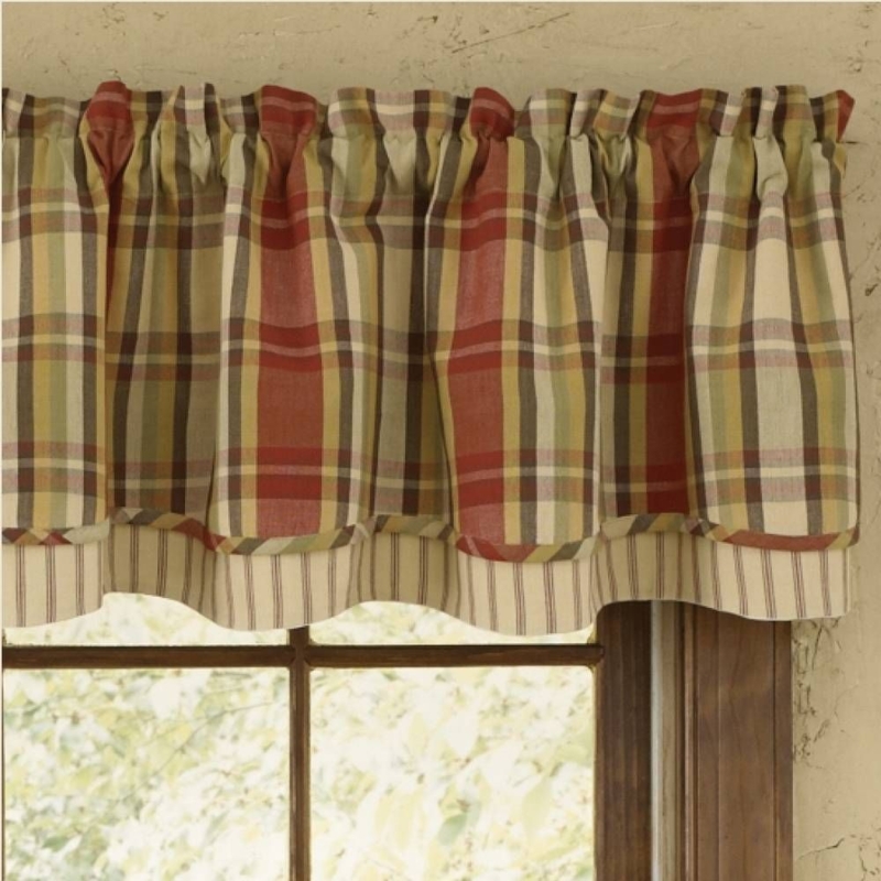 Country Style Layered Plaid Valance Curtains