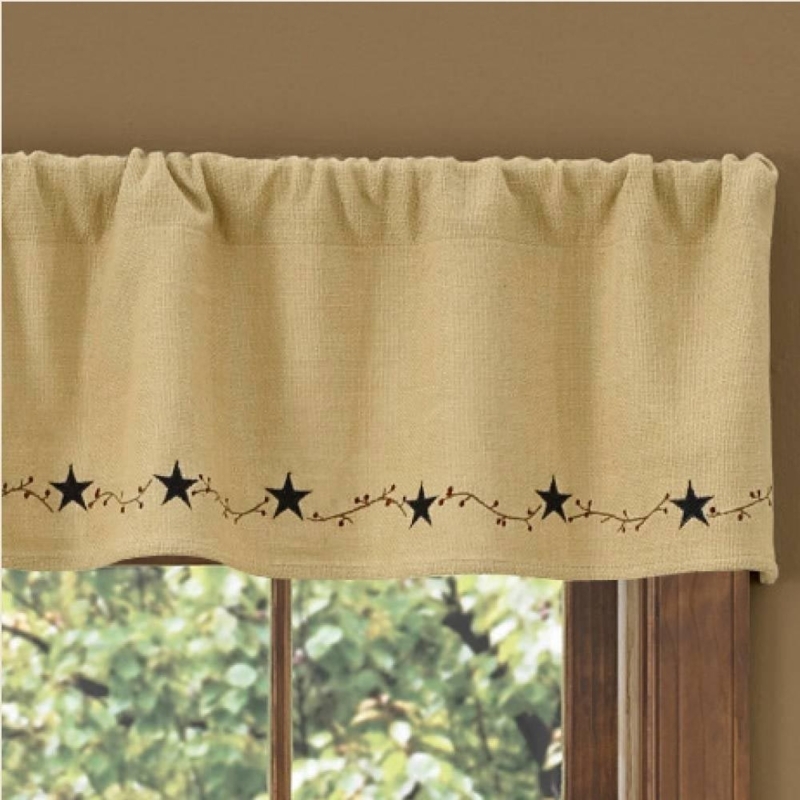 Country Style Valances with Star Pattern Accents