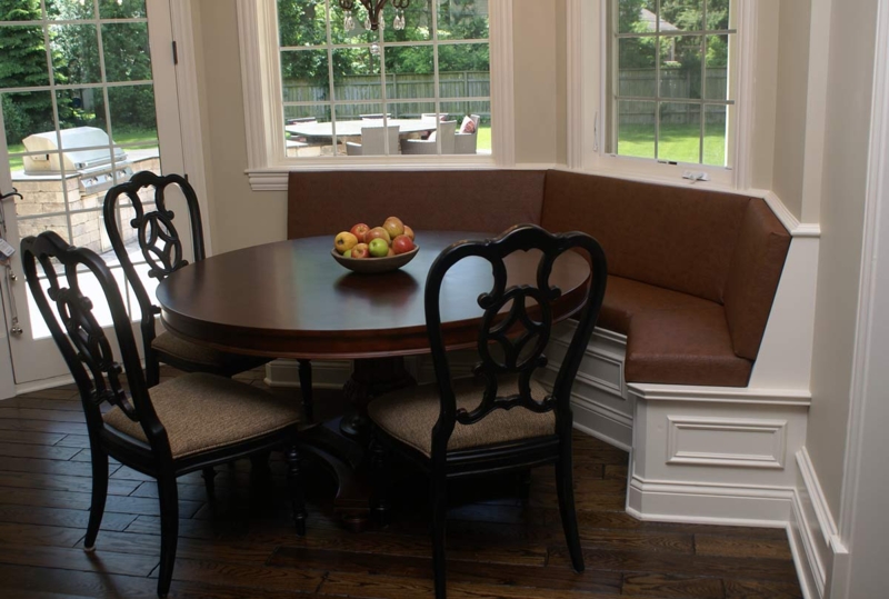 Cozy Custom Upholstered Banquette Dining Area