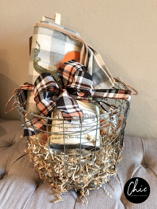 Cozy Fall Gift Basket with Blanket and Candle