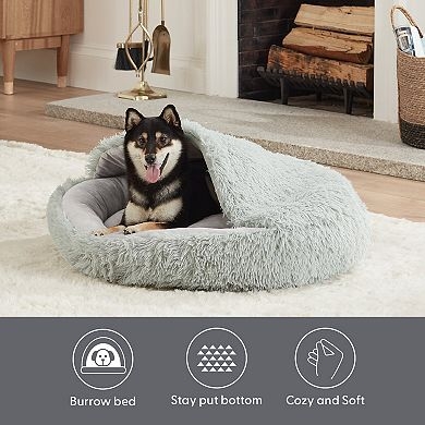 Cozy Faux Fur Pet Bed with Stay-Put Bottom