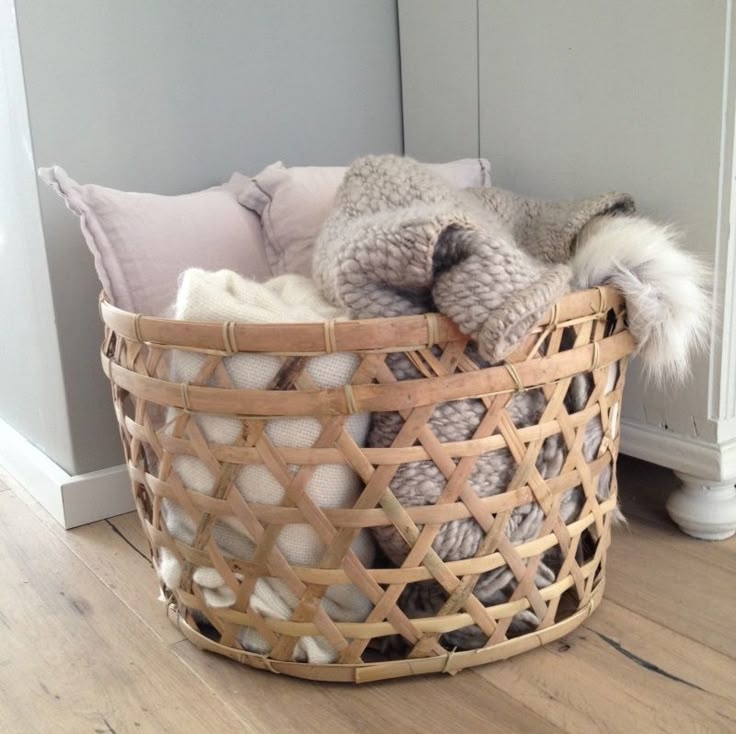 Cozy Living Room Blanket Storage Ideas