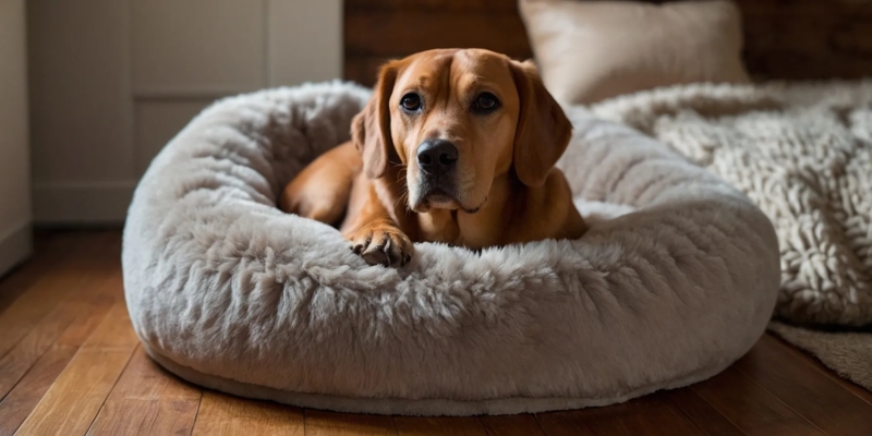 Cozy Plush UGG Dog Bed for Large Dogs