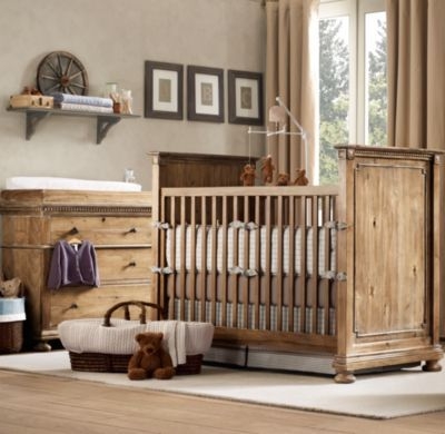 Cozy Rustic Wood Baby Crib Nursery Design