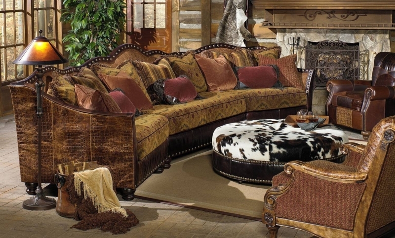 Cozy Western Style Sectional Sofa Living Room