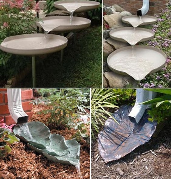 Creative Decorative Downspouts for Garden Water Flow