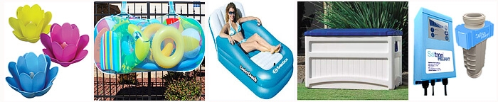 Creative Poolside Storage and Fun Swimming Accessories
